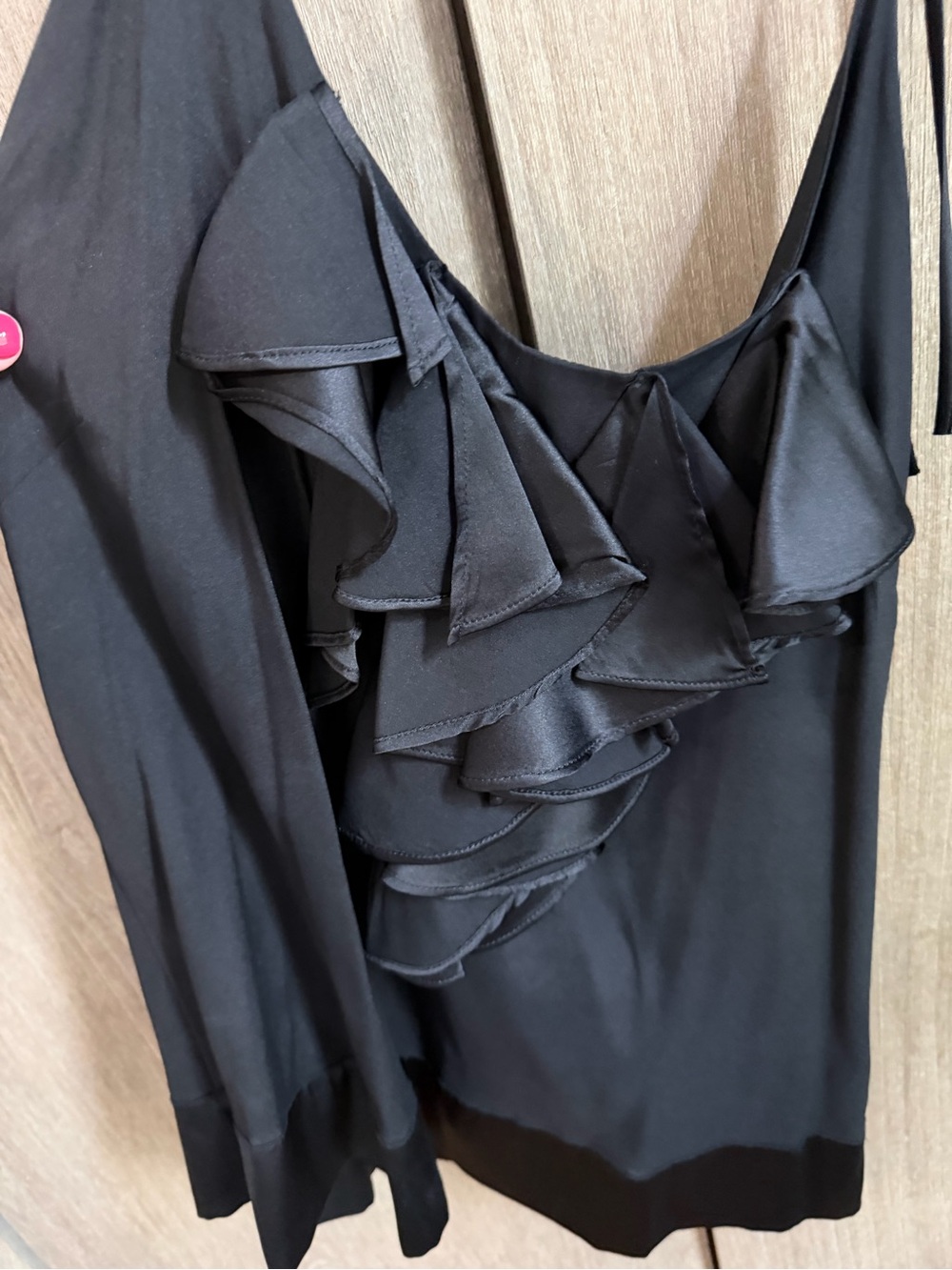 Hale Bob Black Ruffle V-Neck Women's Camisole